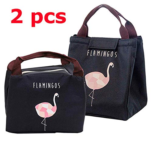 SLOSH 2 Bolsa Termica Comida Trabajo Almuerzo Porta Alimentos Infantil Niños Oficina Bolsa Calor Hombres Mujer (Negro 2pcs)