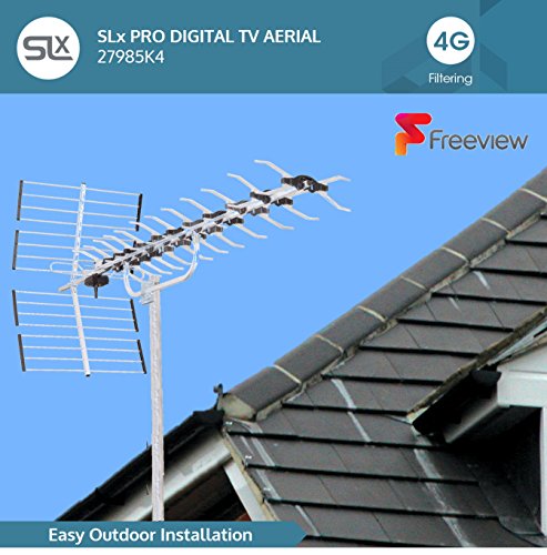 SLx 27985K4 - Juego de antena dorada y accesorios de conexión para televisión digital (4G, 64 elementos) (importado)