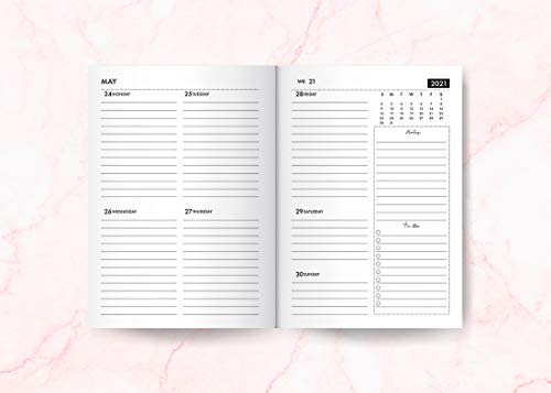 Small Planner 2020-2021 Weekly and Monthly: 18 Month Planning Notebook |  July 2020 - December 2021 | 6" x 8.5" | 2020/2021 Weekly Journal with to-Do List | Monthly Planner | Stylish Pink