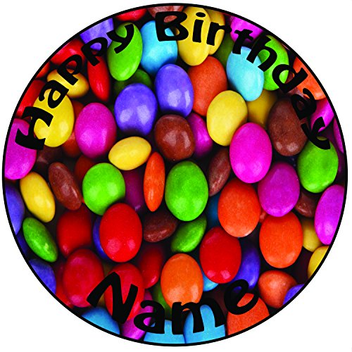 Smarties 24 personalizado comestible cupcake toppers/adornos de tarta de cumpleaños – fácil troquelada círculos