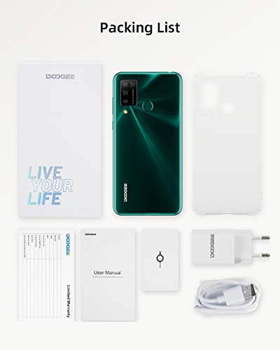 Smartphone, DOOGEE N20 Pro Móviles Libres 4G 6GB+128GB Android 10, Helio P60 Teléfono Móvil 6.3 Inch FHD+, Cámara Trasera Cuádruple 16MP, 4400mAh Smartphone Libre, Face ID& Huellas Dactilares - Verde