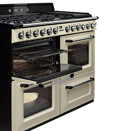 Smeg TR4110P1 - Cocina (Cocina independiente, Negro, Crema de color, Botones, Giratorio, Frente, Electrónico, Encimera de gas)