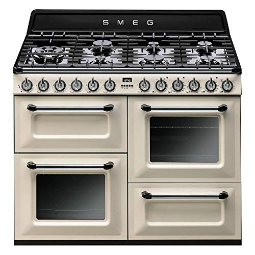 Smeg TR4110P1 - Cocina (Cocina independiente, Negro, Crema de color, Botones, Giratorio, Frente, Electrónico, Encimera de gas)