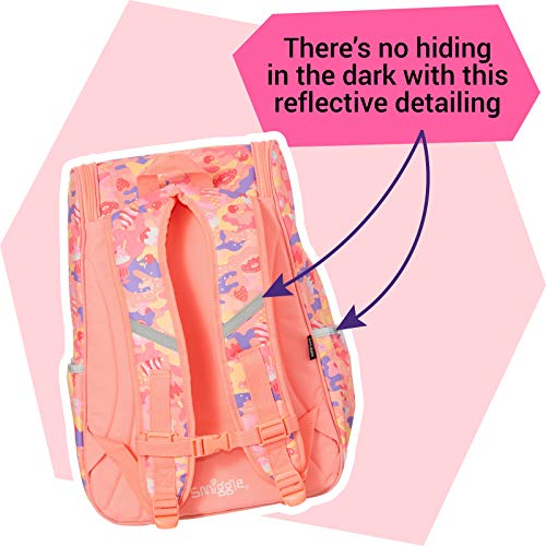 Smiggle Seek Reflective Access, Mochila Escolar acoplable para niñas y niños con Compartimento para PC portátil | con Dibujos de Helados