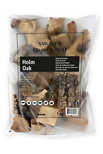 Smokey Olive Wood 5Kg, Tacos de Madera de encina para Barbacoa y ahumar, Talla 5-10cm