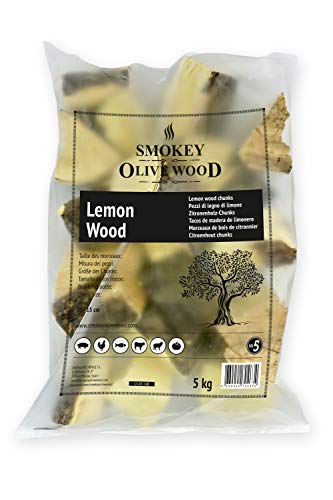 Smokey Olive Wood 5Kg Tacos de Madera de limonero para Barbacoa y ahumar. Talla 5 a 10cm