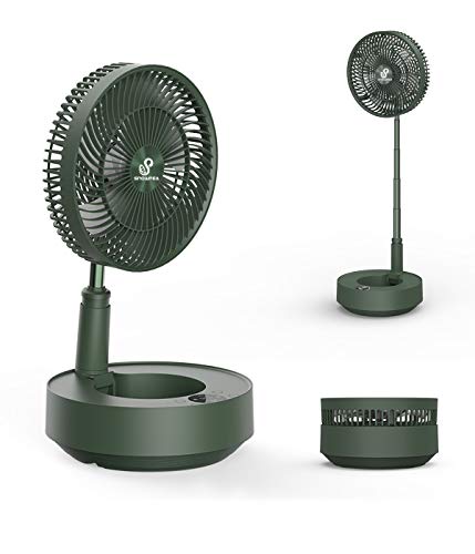 Snowpea Ventiladores de Mesa Ventilador de Habitación Oscilante Portátil Ventilador USB Plegable con Batería de 8000mAh 5 Velocidades para Camping Oficina (Verde)