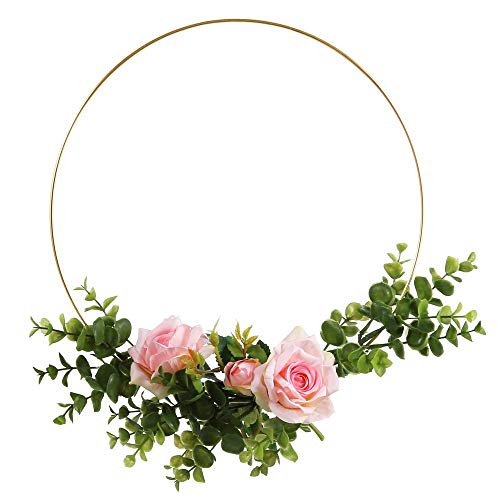 Sntieecr - Juego de 3 anillos de aro de metal de 10 pulgadas, diseño floral de macramé, oro para hacer decoraciones de corona de boda, atrapasueños y macramé para colgar en la pared