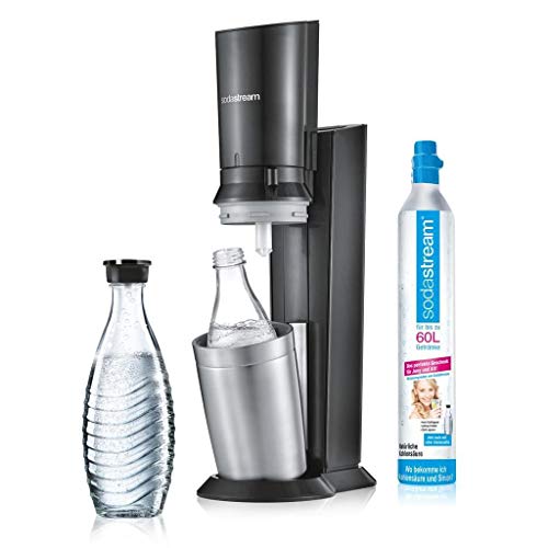 sodastream Crystal 2.0 Máquina para Soda, Acero Inoxidable, Plata/Titanio, 16 X 26 X 55 Cm