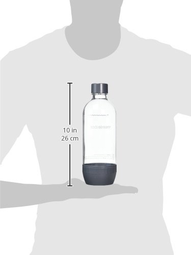 SodaStream - Juego de 2 Botellas para Carbonatar Agua (1 L), Gris