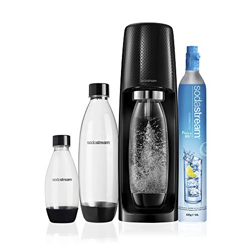 Sodastream Spirit Mega Pack Black Carbonator, 3 botellas y 1 cilindro incluidos