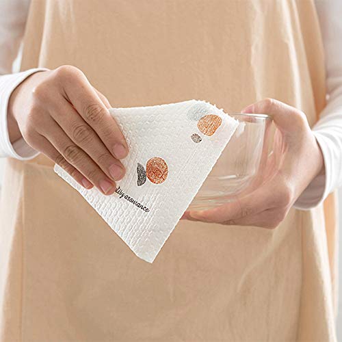 SODIAL 2 Paquetes Toallas de Papel de Cocina Ultra Absorbentes Papel EcolóGico Lavable, Absorbente de Aceite Alimentario Trapo Mojado Seco Uso Plato