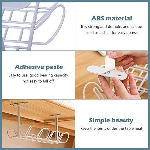 SODIAL Desk Cable Management 2 Pack Cable Management Tray Wire Cable Tray Organizer para Oficina y Hogar, Blanco