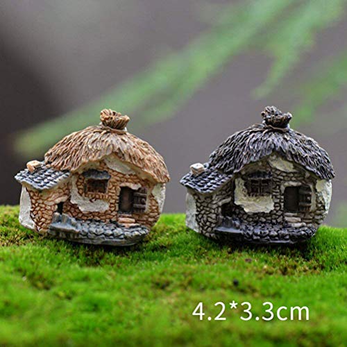 SODIAL Paquete De 4 Hada Miniatura Accesorios De Cabana Casa Jardin para Mini Jardin Patio Casa Decoracion Exterior