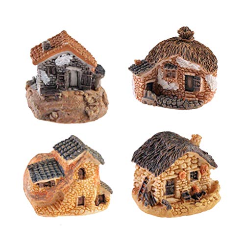 SODIAL Paquete De 4 Hada Miniatura Accesorios De Cabana Casa Jardin para Mini Jardin Patio Casa Decoracion Exterior