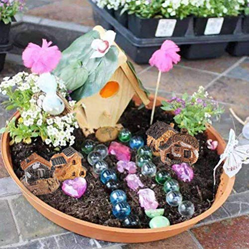 SODIAL Paquete De 4 Hada Miniatura Accesorios De Cabana Casa Jardin para Mini Jardin Patio Casa Decoracion Exterior