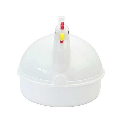 SODIAL(R) Huevera Cocedor 4 Huevo para Microondas en Forma de Gallina