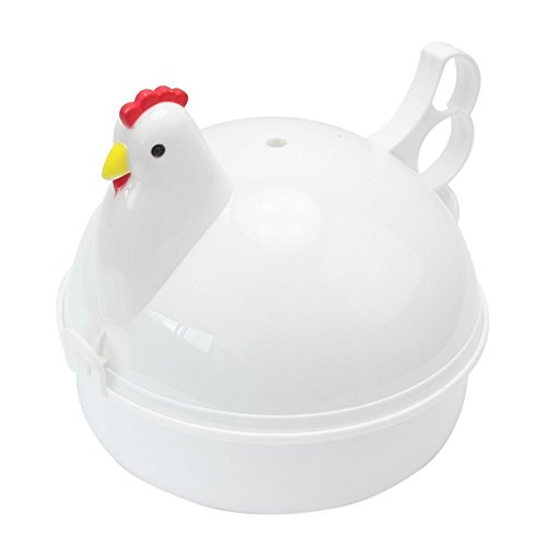 SODIAL(R) Huevera Cocedor 4 Huevo para Microondas en Forma de Gallina