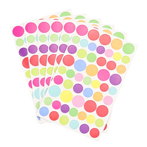 Sofecto - 18 hojas de colores decorativos con diseño de corazón, puntos, estrellas, pegatinas adhesivas para manualidades infantiles, papel de colores para agenda (3 estilos cada 6 hojas)