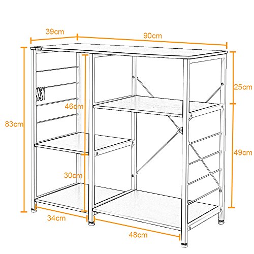 soges Estante de Cocina Estante de Horno microondas, Multi-función Utensilios de Cocina Estantes de Almacenamiento,171-BK