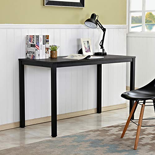 sogesfurniture Mesa de Ordenador Escritorios para Computadora, 120x60 cm Escritorio de Oficina Mesa de PC Mesa de Trabajo Mesa de Estudio de Madera y Acero, Negro BHEU-LD-AC120BW