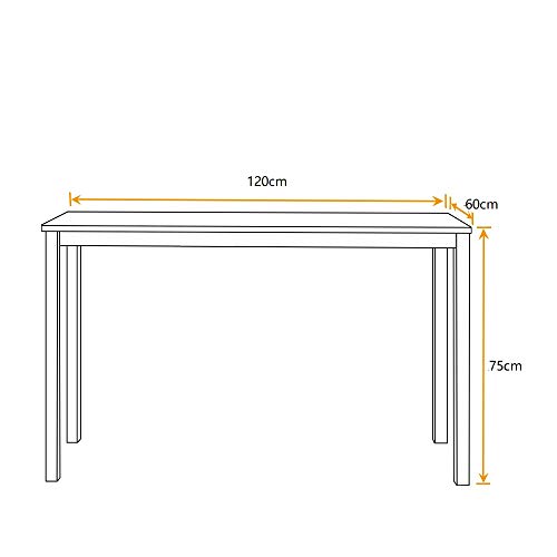 sogesfurniture Mesa de Ordenador Escritorios para Computadora, 120x60 cm Escritorio de Oficina Mesa de PC Mesa de Trabajo Mesa de Estudio de Madera y Acero, Negro BHEU-LD-AC120BW