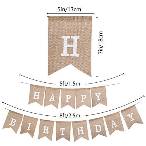 Soleebee Happy Birthday Bunting Banner, Perfecta Decoración de Bricolaje para Bodas, Baby Shower, Cumpleaños, Fiesta, Días Festivos (Blanco)