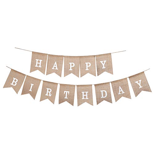 Soleebee Happy Birthday Bunting Banner, Perfecta Decoración de Bricolaje para Bodas, Baby Shower, Cumpleaños, Fiesta, Días Festivos (Blanco)
