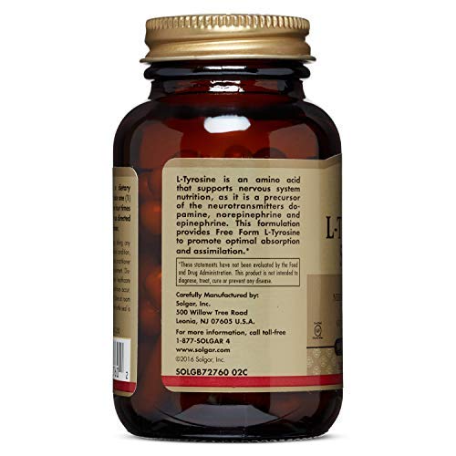 Solgar L-Tirosina Cápsulas vegetales de 500 mg - Envase de 50
