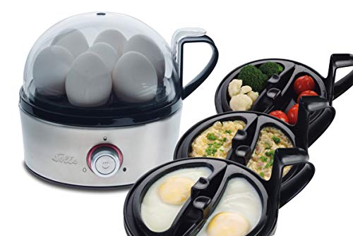 Solis Egg Boiler & More 827 - Huevera eléctrica multifuncional - Cocedor al Vapor Eléctrico de Verduras - Mango frío al tacto - Máximo 7 huevos - Acero inoxidable