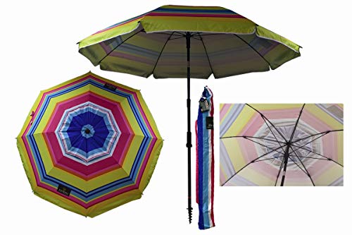 Sombrilla Crevicosta - Sombrilla con espiral, aluminio reforzado, diseño Multicolor, 200 cm de diámetro de parasol