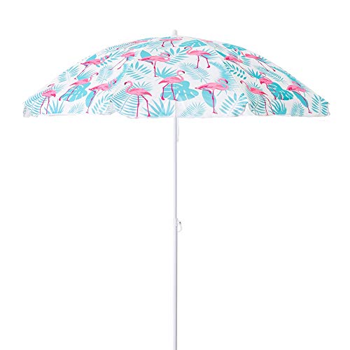 Sombrilla Playa Flamenco Rosa Acero de Ø 180 cm - LOLAhome