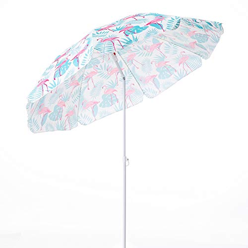 Sombrilla Playa Flamenco Rosa Acero de Ø 180 cm - LOLAhome