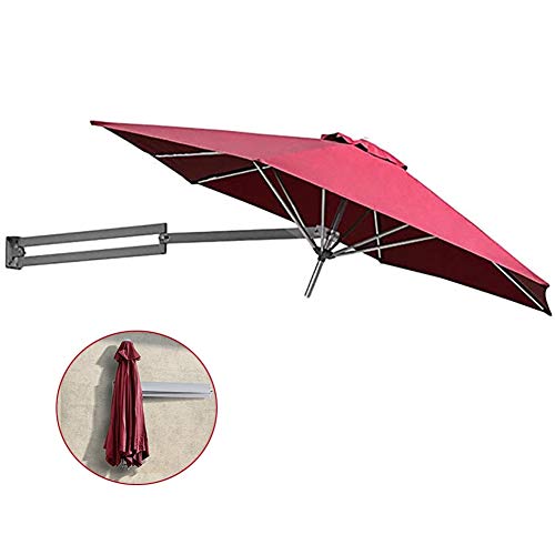 Sombrillas Parasol Jardin Aluminio para Patio, Rojo, Grande Jardín, Playa Y Piscina - Ø 7.2ft /2.2m (Color : Wine Red)