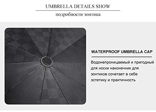 Sombrillas Terraza Doble Capa Rejilla Oscura Paraguas Grande Lluvia Mujeres Hombres 3 Plegable 10K Paraguas De Negocios A Prueba De Viento Hombre Parasol Familia Viaje Azul