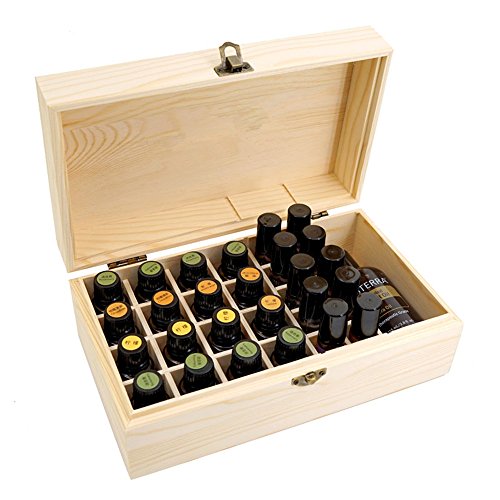 Songlela Caja Aceites Esenciales, Portátil Caja de Madera para Almacenamiento de Aceites Esenciales 36 Botellas, Viajes, Presentaciones, Esmalte de Uñas y Más