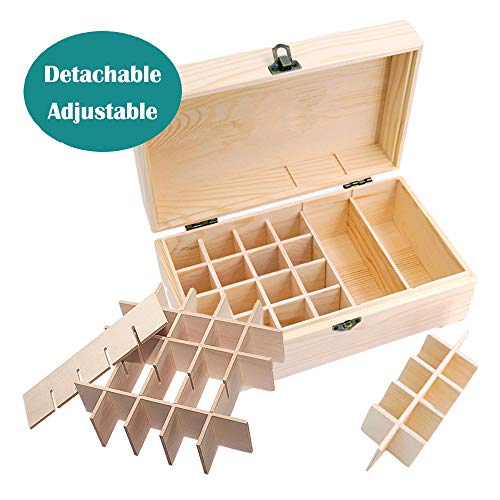 Songlela Caja Aceites Esenciales, Portátil Caja de Madera para Almacenamiento de Aceites Esenciales 36 Botellas, Viajes, Presentaciones, Esmalte de Uñas y Más