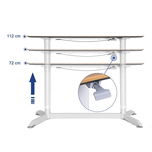 SONGMICS Mesa de ordeandor móvil, Estación de Trabajo con Patas Ajustables, Escritorio de pie Ajustable en Altura para Computadoras, Ordenadores, Monitores, Natural LAD08NW