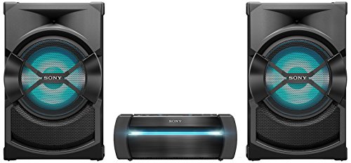 Sony SHAKEX30PI - Sistema de Audio de Alta Potencia (Reproductor de CD y DVD, Sound Pressure Horn, Party Chain, LDAC, HDMI, Karaoke, Luces LED, Efectos de DJ) Negro