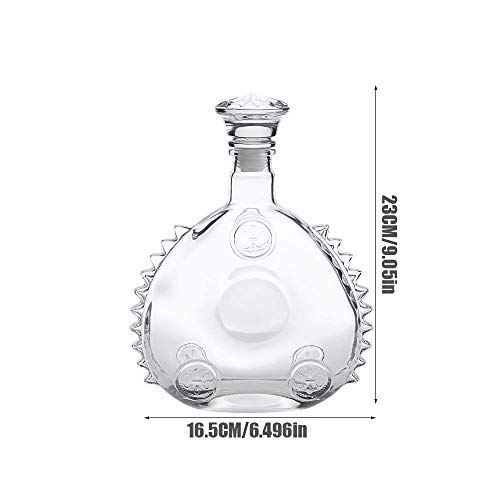 Sooiy Luis XIII Botella de Vino vacía, 1920 Estilo coñac o Whisky, Decantador, Sellado Botella de Vino del Vidrio con Tapa, Escultura de 750 ml de Hielo decantador