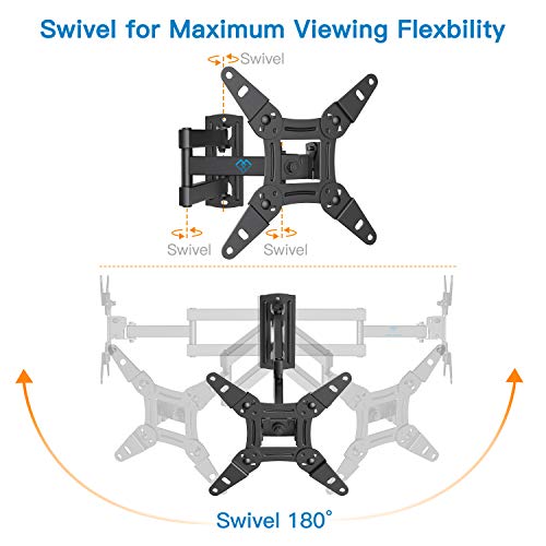 Soporte de TV Pared Articulado Inclinable Y Giratorio – Soporte De TV para Pantallas De 13-42” TV – MAX VESA 200x200mm, para Soportar 20kg