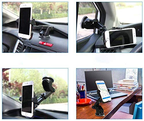 Soporte para Coche móvil OneTouch Dashboard Windshield Mount Cradle para iPhone 11 Pro MAX X XS XR Samsung S10 NOTE10 Plus OnePlus 7T Pro - Negro