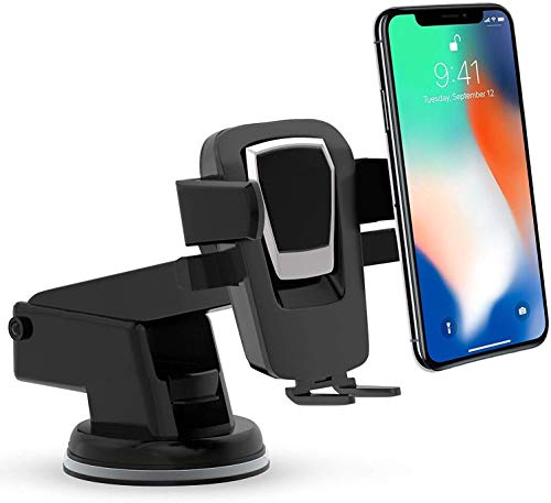 Soporte para Coche móvil OneTouch Dashboard Windshield Mount Cradle para iPhone 11 Pro MAX X XS XR Samsung S10 NOTE10 Plus OnePlus 7T Pro - Negro