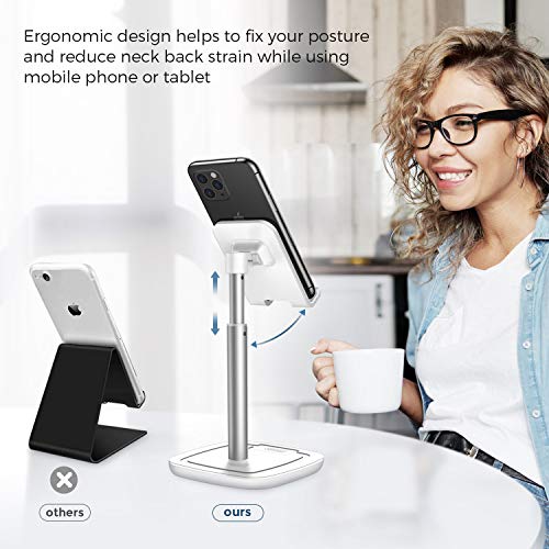 Soporte Tablet Teléfono Altura,JOYROOM Ajustable Soporte Movil Mesa,Compatible con Phone,Samsung Tab, Huawei, Facetime, Teletrabajo, Transmisión en Vivo(4"-10")