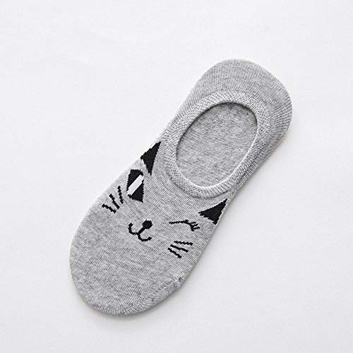 Sosa Cat Calcetines cálidos y cómodos de algodón de Fibra de bambú para niña, para Mujer, Tobillo bajo, para Mujer, Color Invisible, para niña, niño, 1 par, WS114 Gris, Talla única