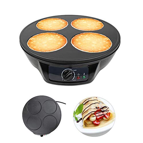 Sotech - Cocedor de Crepes, Creperá Eléctrica, Plato de 4 ranuras, Material: Aluminio y baquelita, Potencia: 1000 W