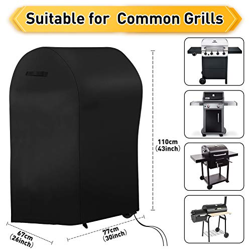 Sotor 76 x 67 x 110 CM Funda Barbacoa Pequeña Impermeable con Tela 420D Oxford Resistente, Cordón Ajustable, Doble Asa y Bolsa, Protección Solar/Lluvia/Polvo/Viento/UV, para Weber, Brinkmann, etc