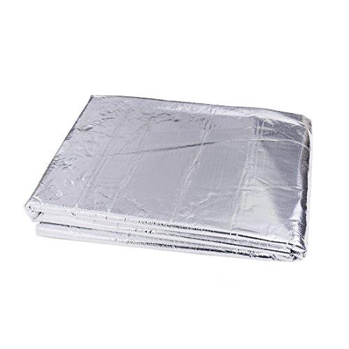 sourcing map Coche Insonorizante Estera Forro Aluminio Papel Adhesivo 5mm de Espesor Espuma Aislante de Calor Aislamiento Térmico Acústico Impermeable Hidrófugo Sonido Amortiguador 60cm x 100cm