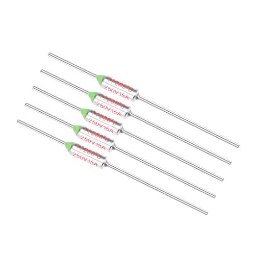 sourcing map Fusible térmico de 250V 15A TF de Corte de circuito de temperatura a los 200 grados Celsius 5 unidades