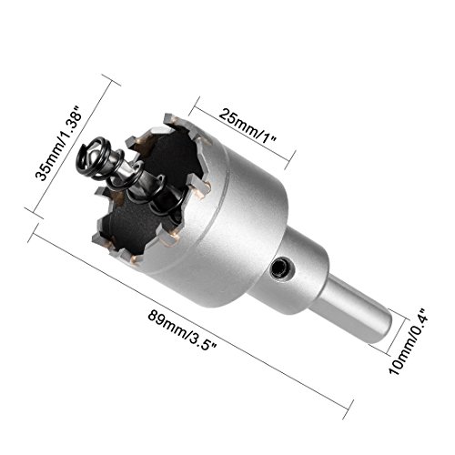 sourcing map taladro metal de Taladro Cortador de Agujeros de Carburo para aleación de acero inoxidable de 35mm